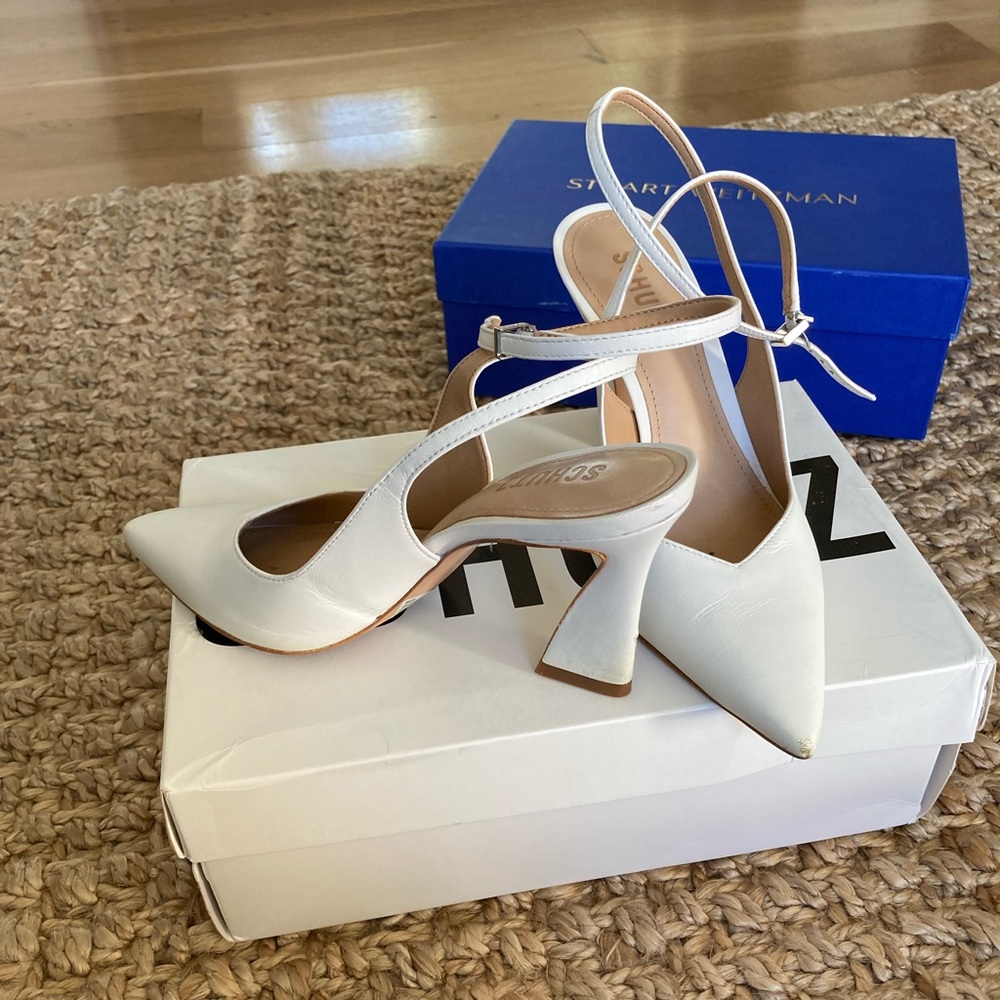White schutz heels size 6
